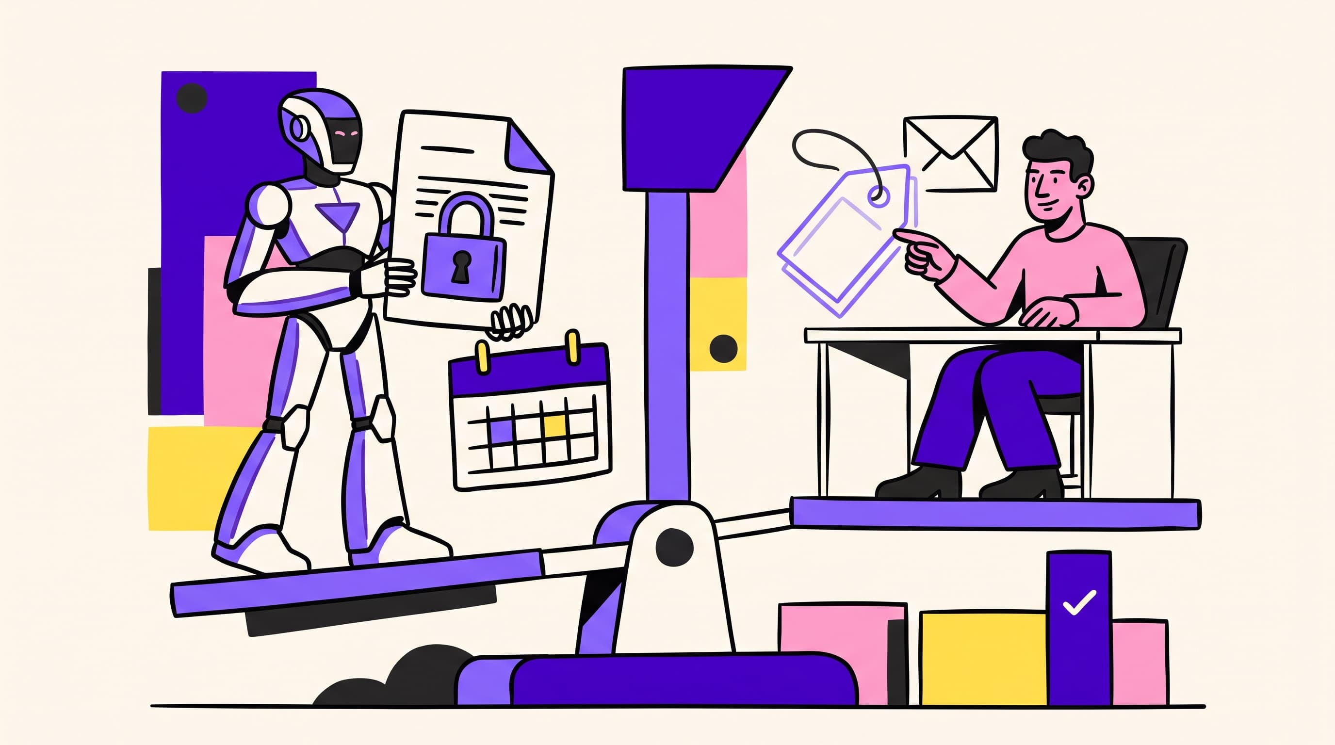 Illustration comparing locked AI SDR contracts versus transparent human-operated outbound pricing